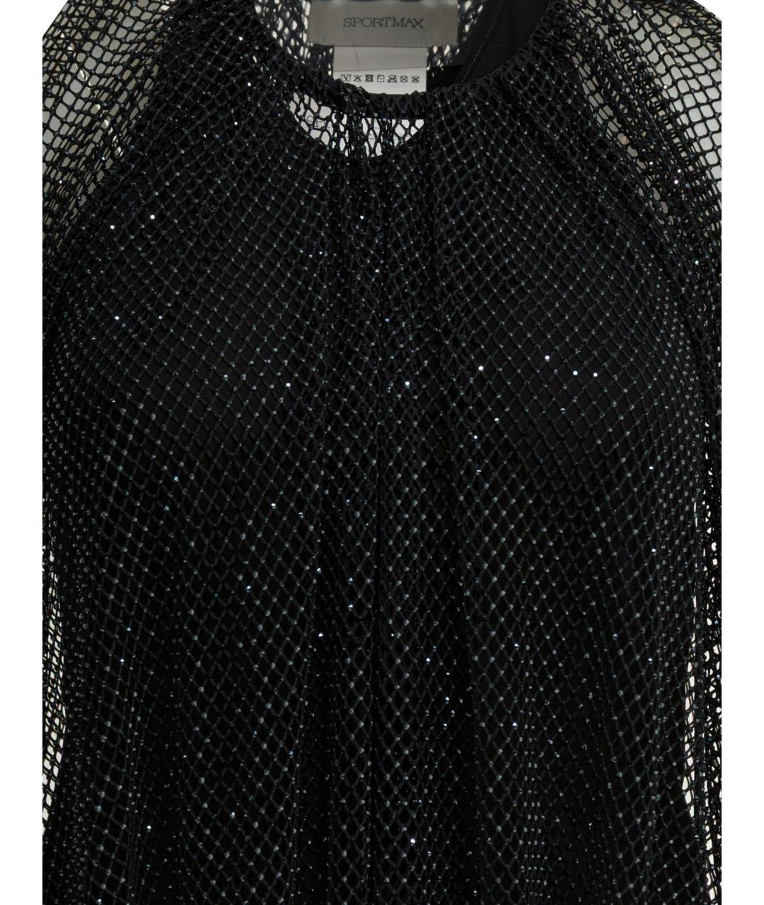 SPORTMAX Черная полиэстеровая блузы, фото 3