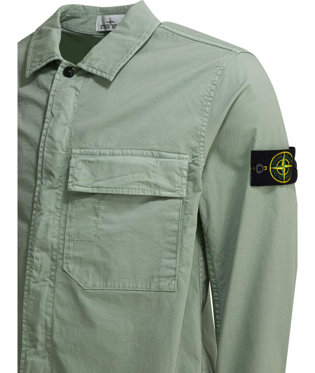 STONE ISLAND Зеленая хлопковая куртка, фото 4