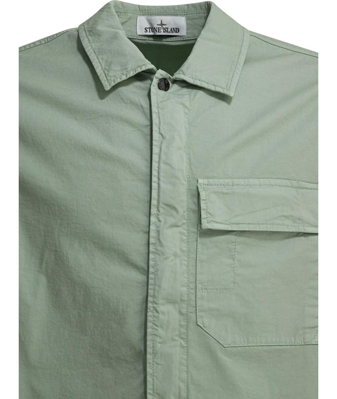 STONE ISLAND Зеленая хлопковая куртка, фото 3