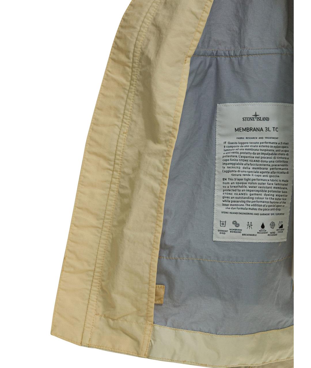STONE ISLAND Бежевая полиамидовая куртка, фото 4