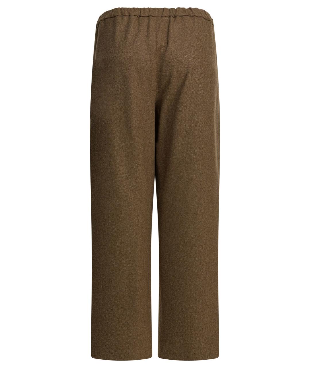 'S MAX MARA Бежевые шерстяные прямые брюки, фото 2