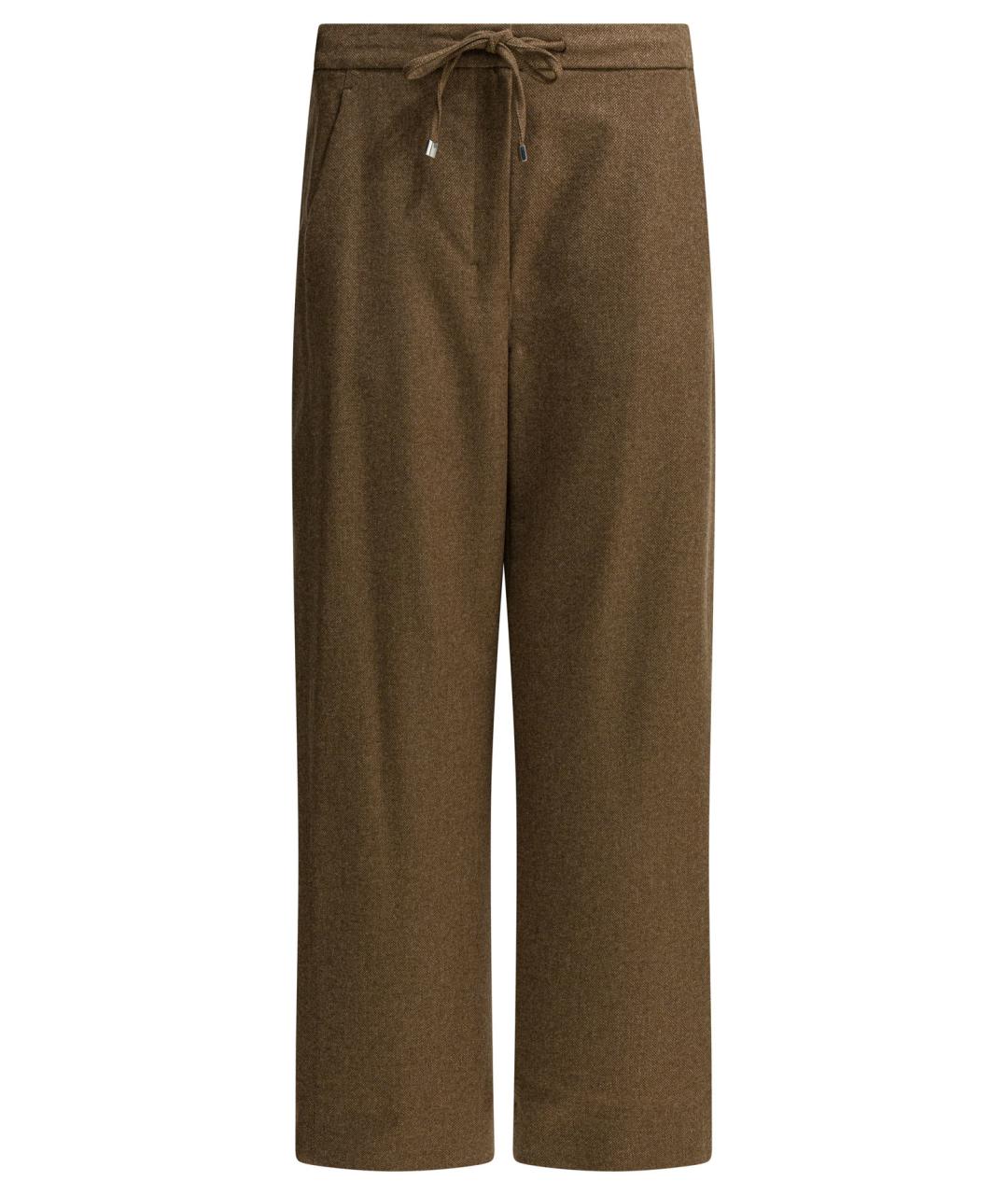 'S MAX MARA Бежевые шерстяные прямые брюки, фото 1