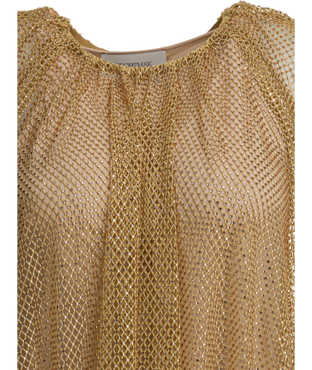 SPORTMAX Золотая полиэстеровая блузы, фото 3