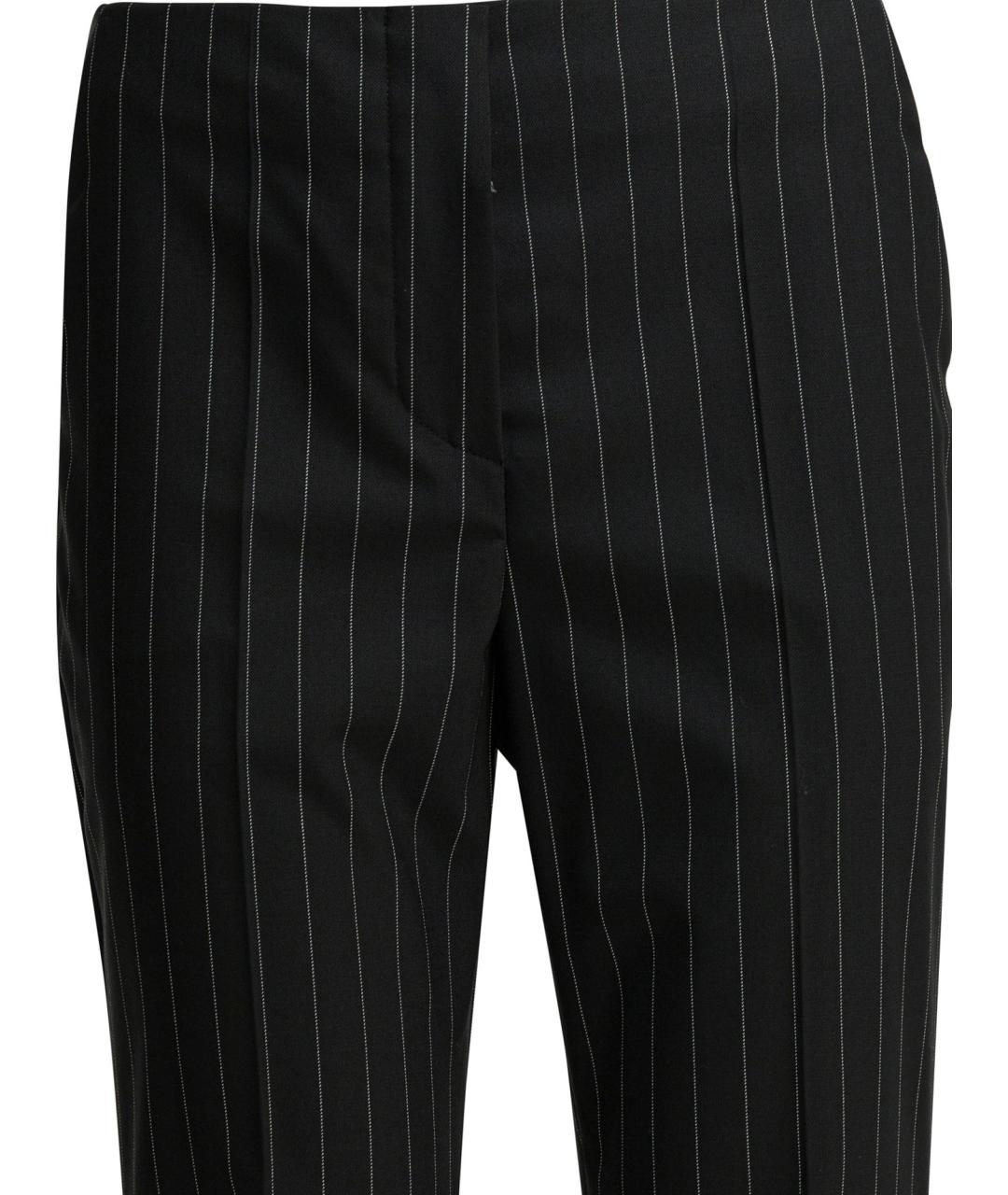 SPORTMAX Черные шерстяные прямые брюки, фото 3