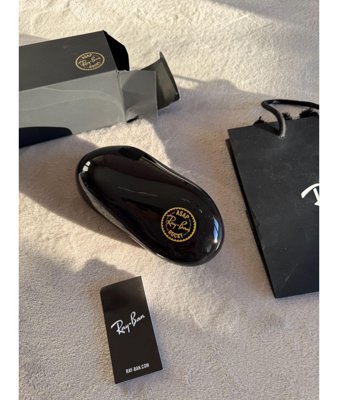 RAY BAN Черные пластиковые солнцезащитные очки, фото 7