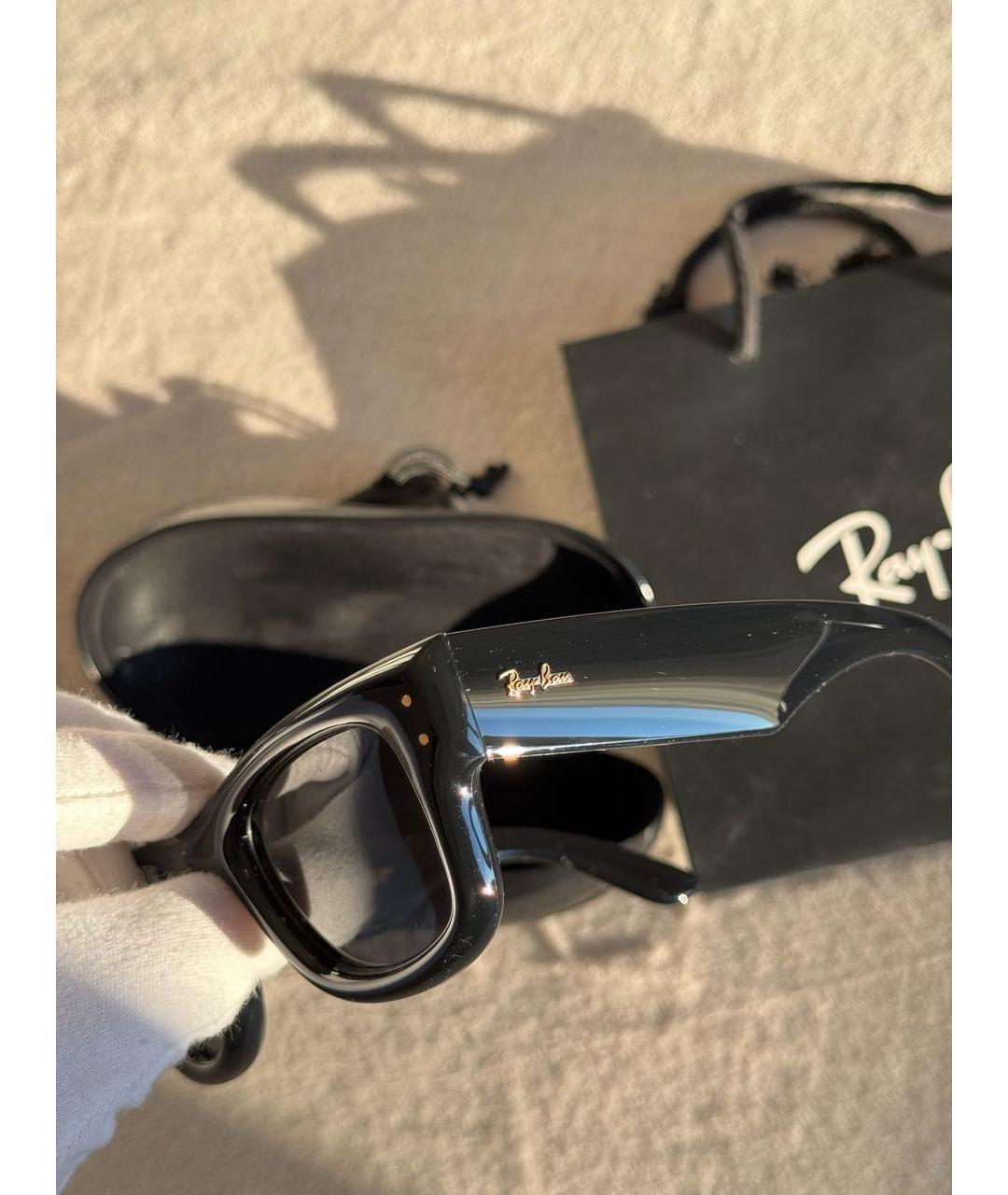 RAY BAN Черные пластиковые солнцезащитные очки, фото 3