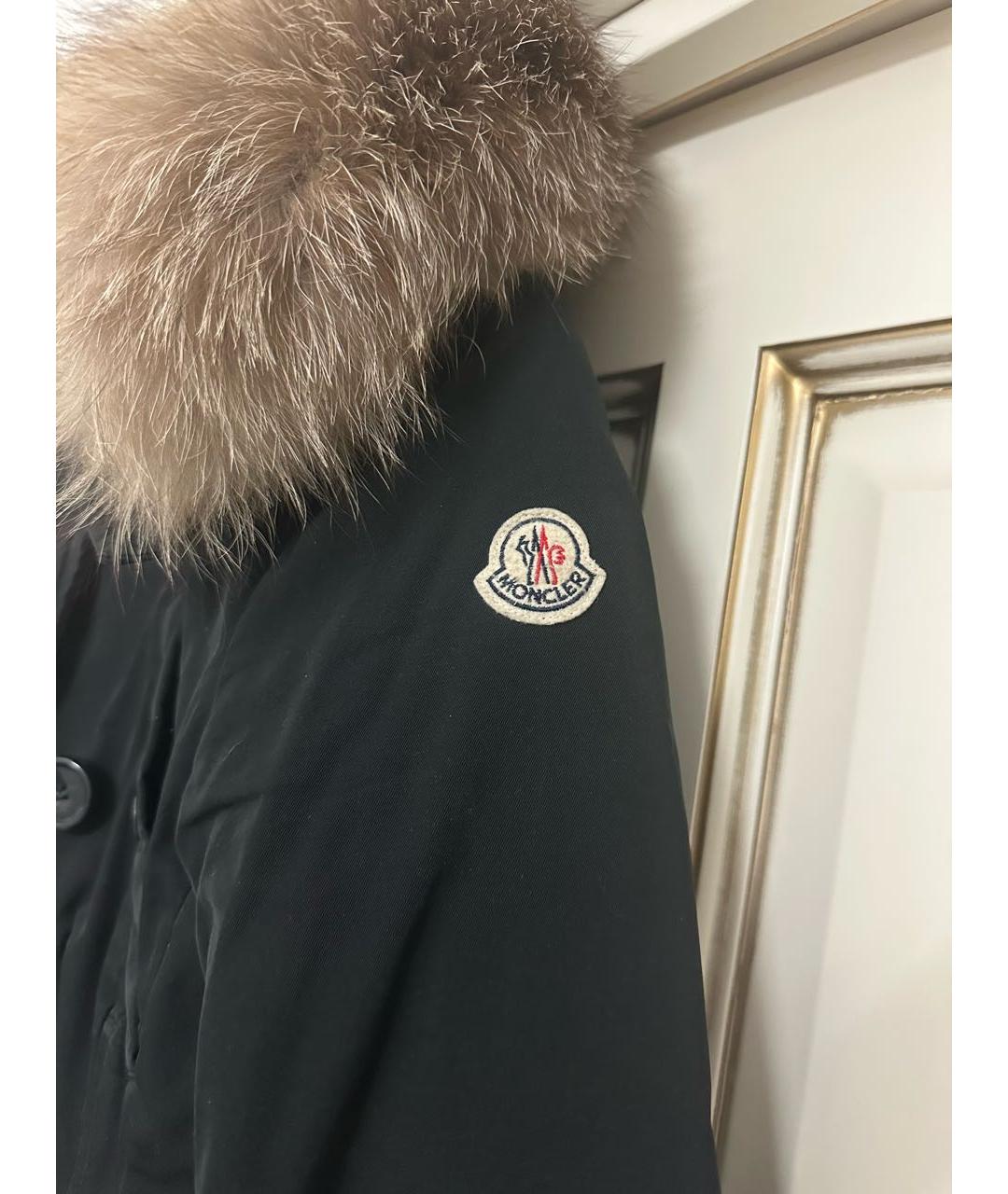 MONCLER Черная меховая парка, фото 4