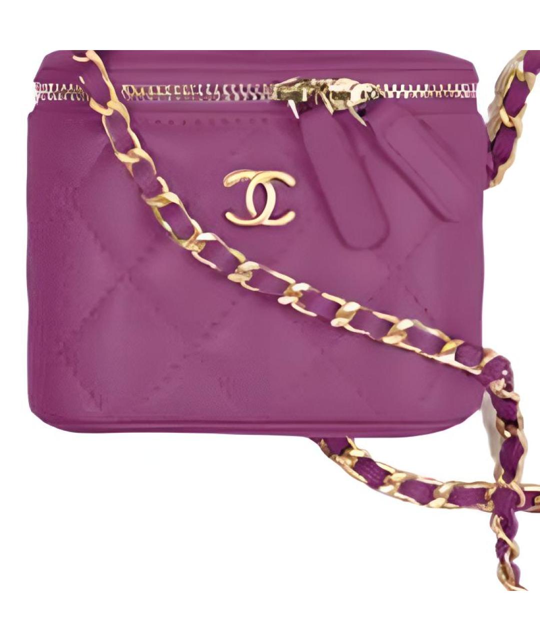 CHANEL Фиолетовая кожаная сумка через плечо, фото 3