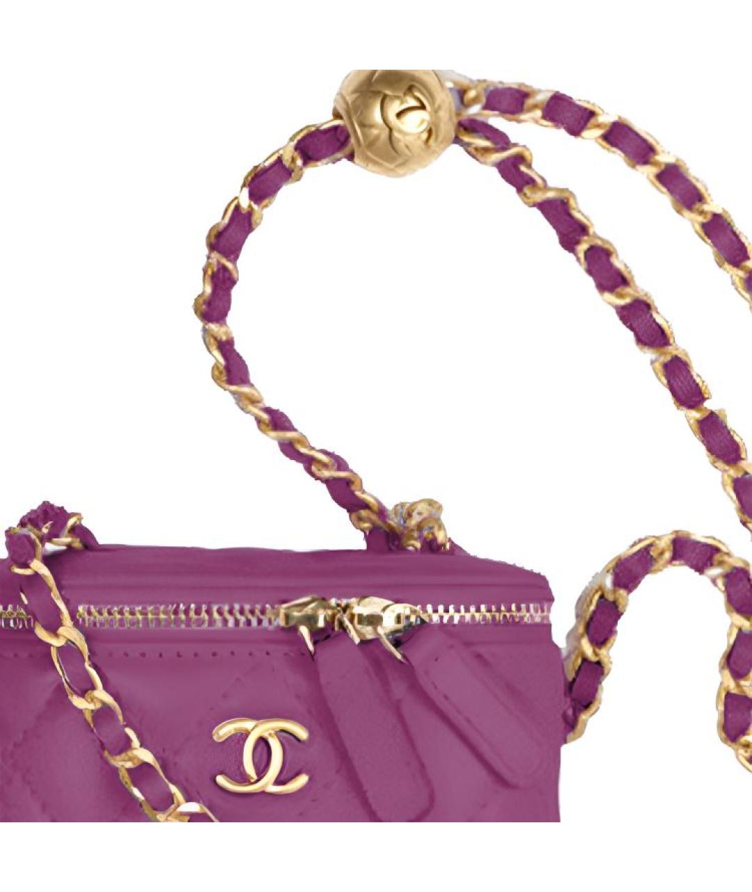 CHANEL Фиолетовая кожаная сумка через плечо, фото 2