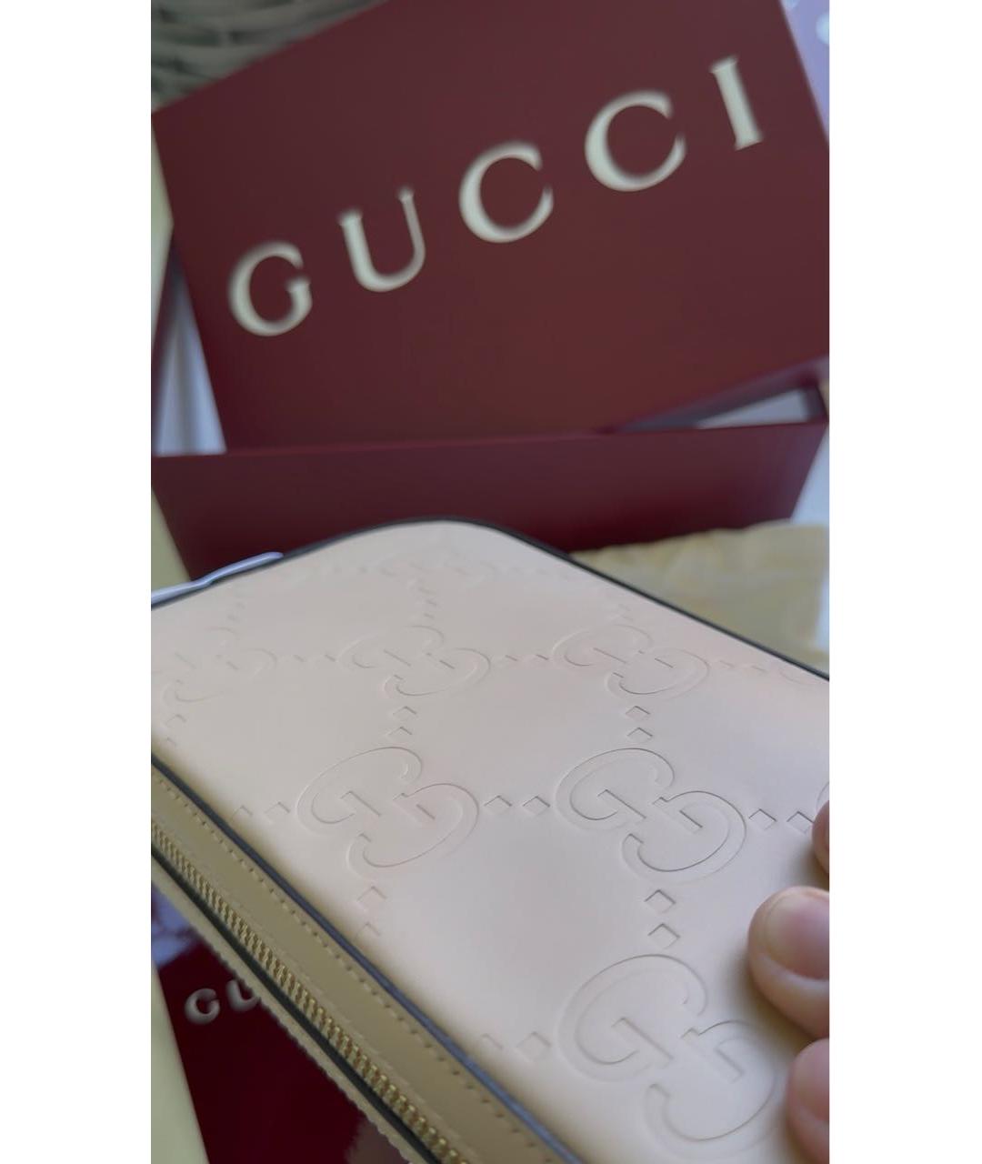 GUCCI Бежевая кожаная сумка через плечо, фото 3