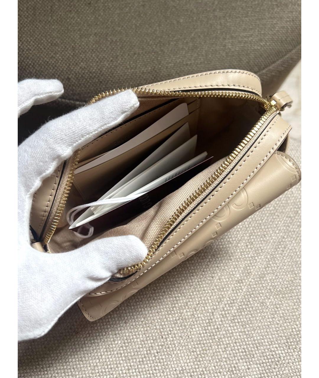 GUCCI Бежевая кожаная сумка через плечо, фото 4