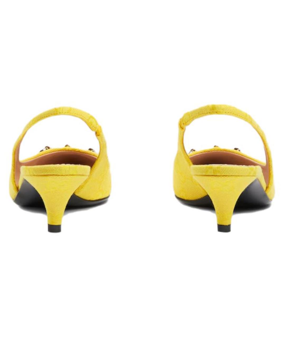 GUCCI Желтые текстильные туфли, фото 5