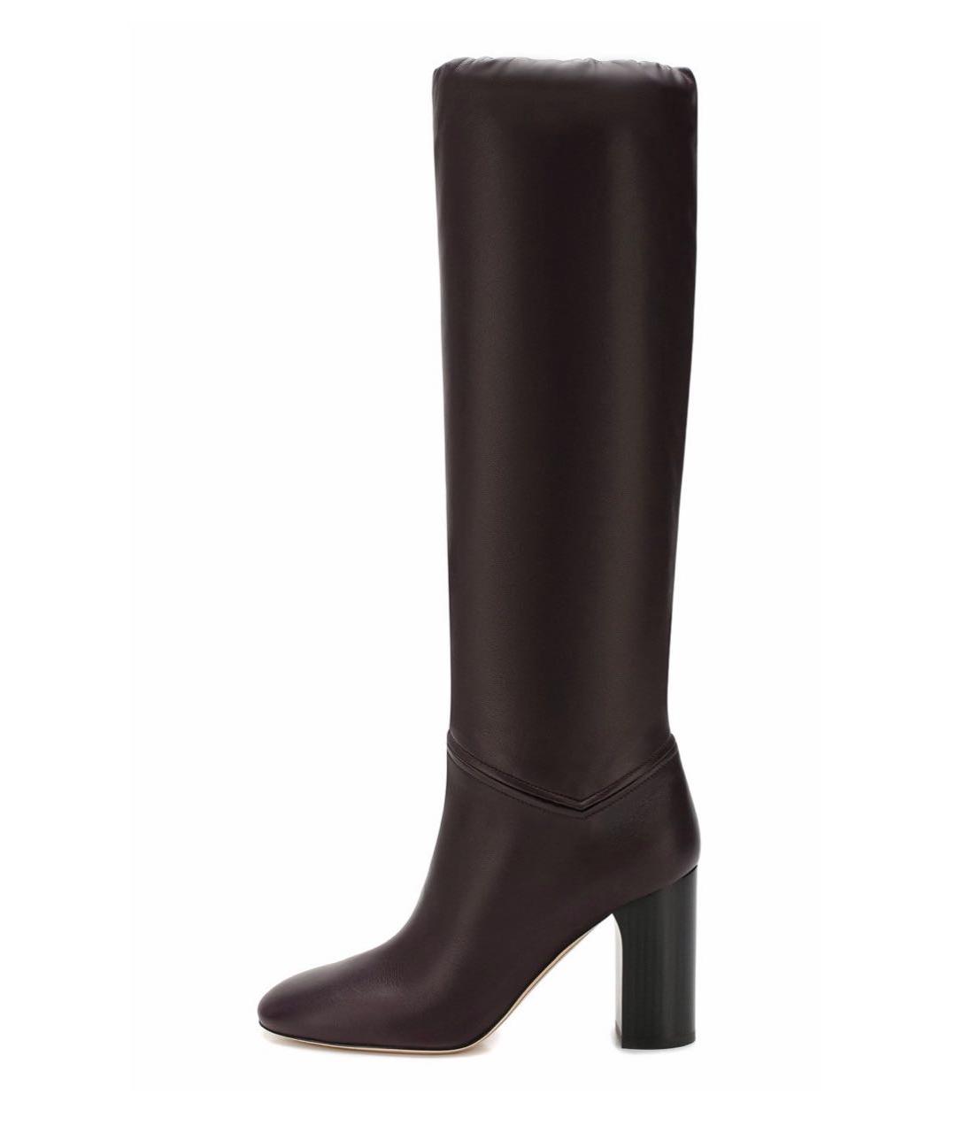 LORO PIANA Фиолетовые кожаные сапоги, фото 5