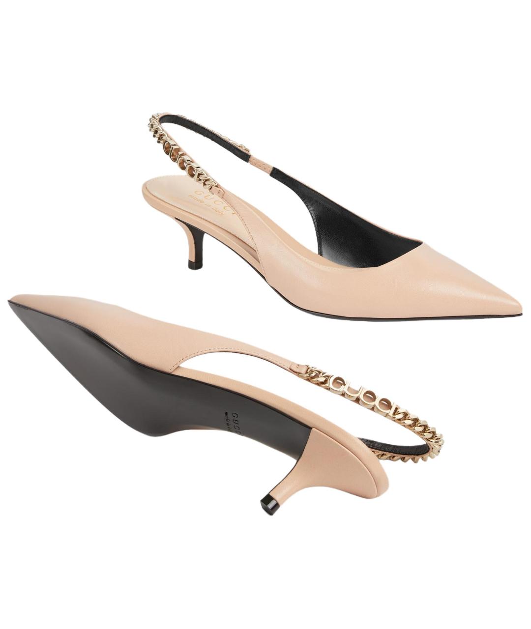 GUCCI Розовые кожаные туфли, фото 6