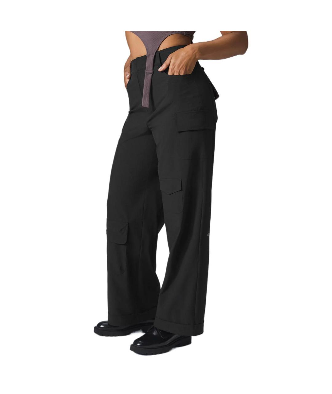 ALO YOGA Черные прямые брюки, фото 3