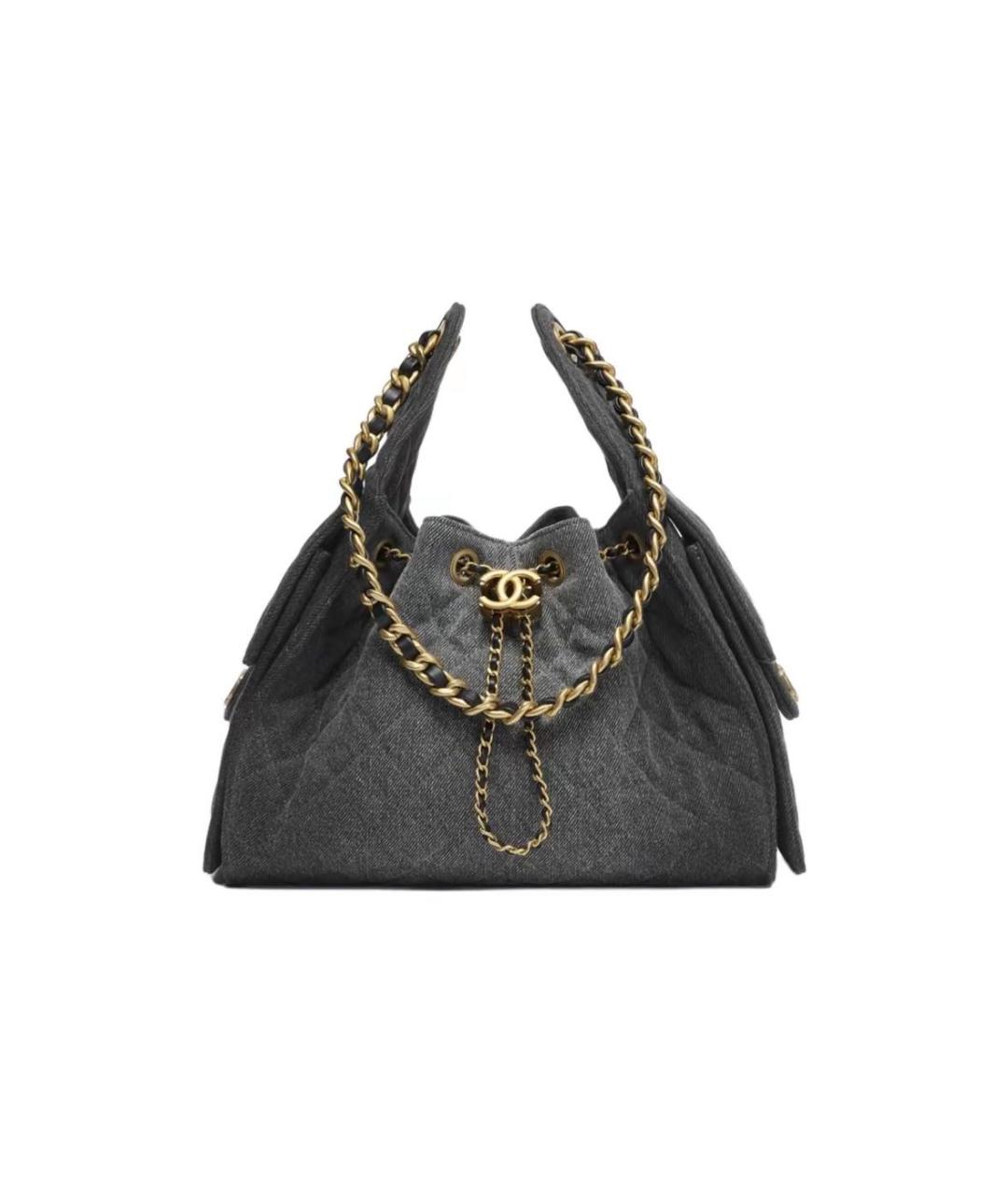 CHANEL Черная деним сумка через плечо, фото 5