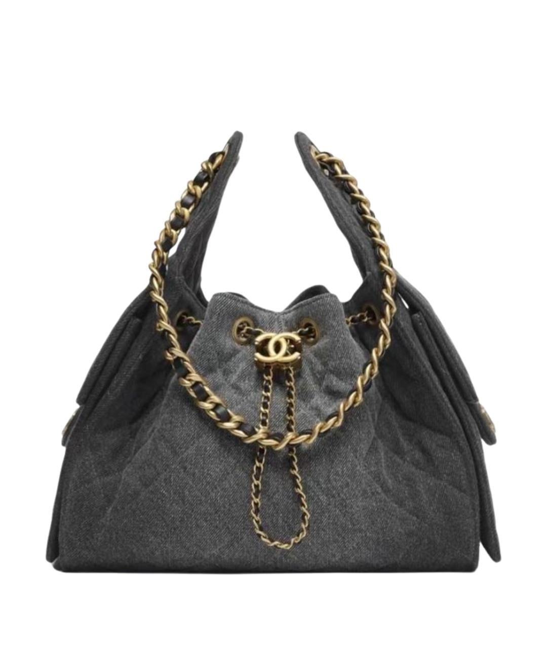 CHANEL Черная деним сумка через плечо, фото 1