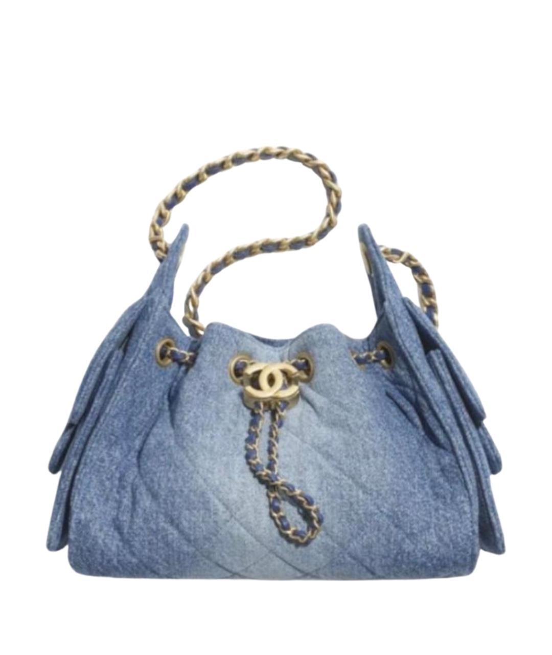 CHANEL Синяя деним сумка через плечо, фото 1