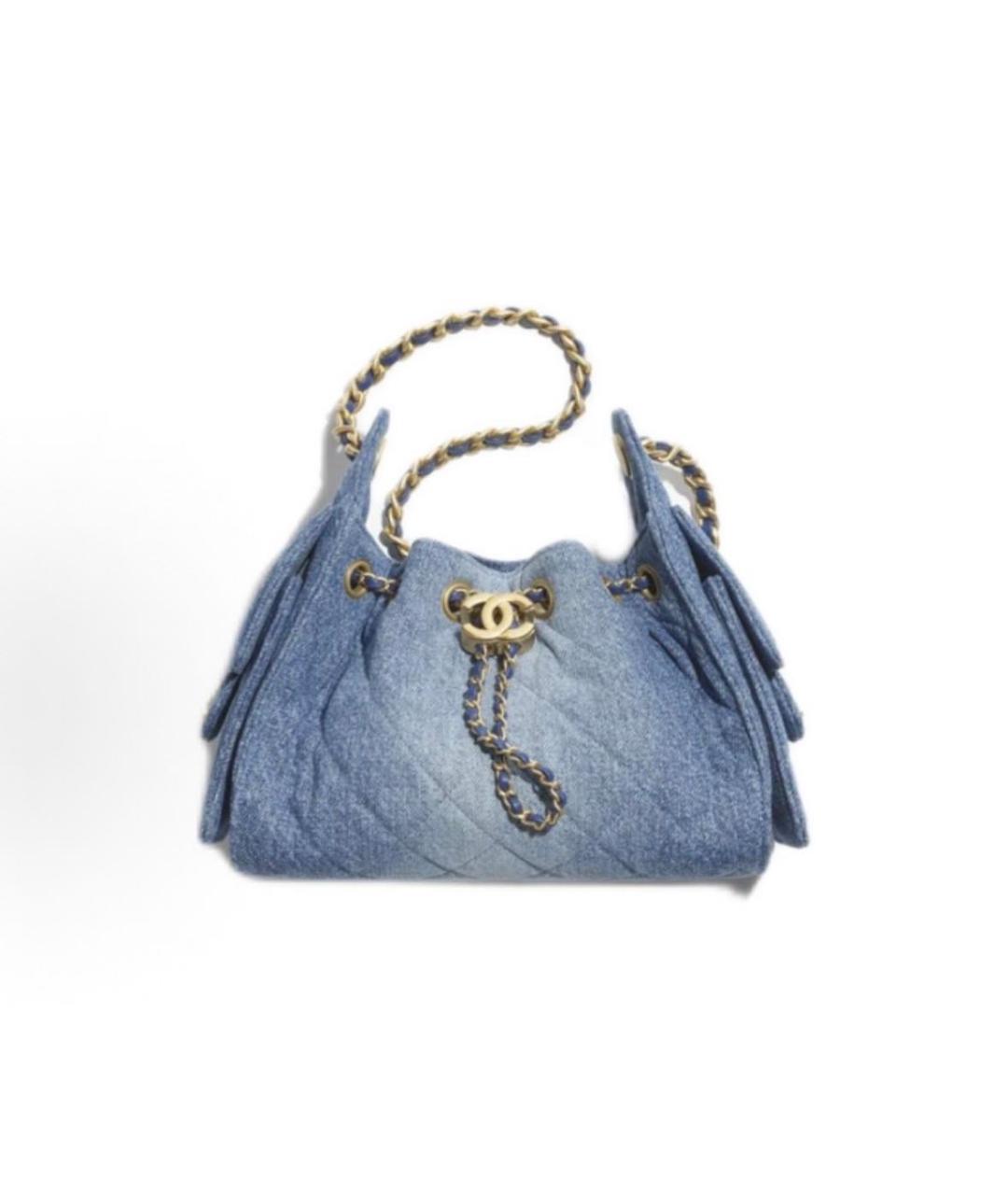 CHANEL Синяя деним сумка через плечо, фото 7