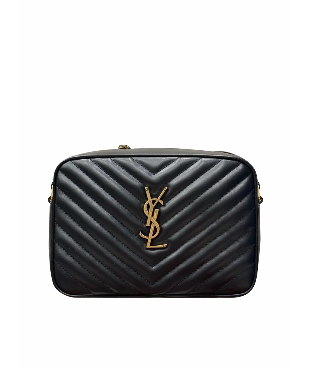 SAINT LAURENT Черная кожаная сумка через плечо, фото 1