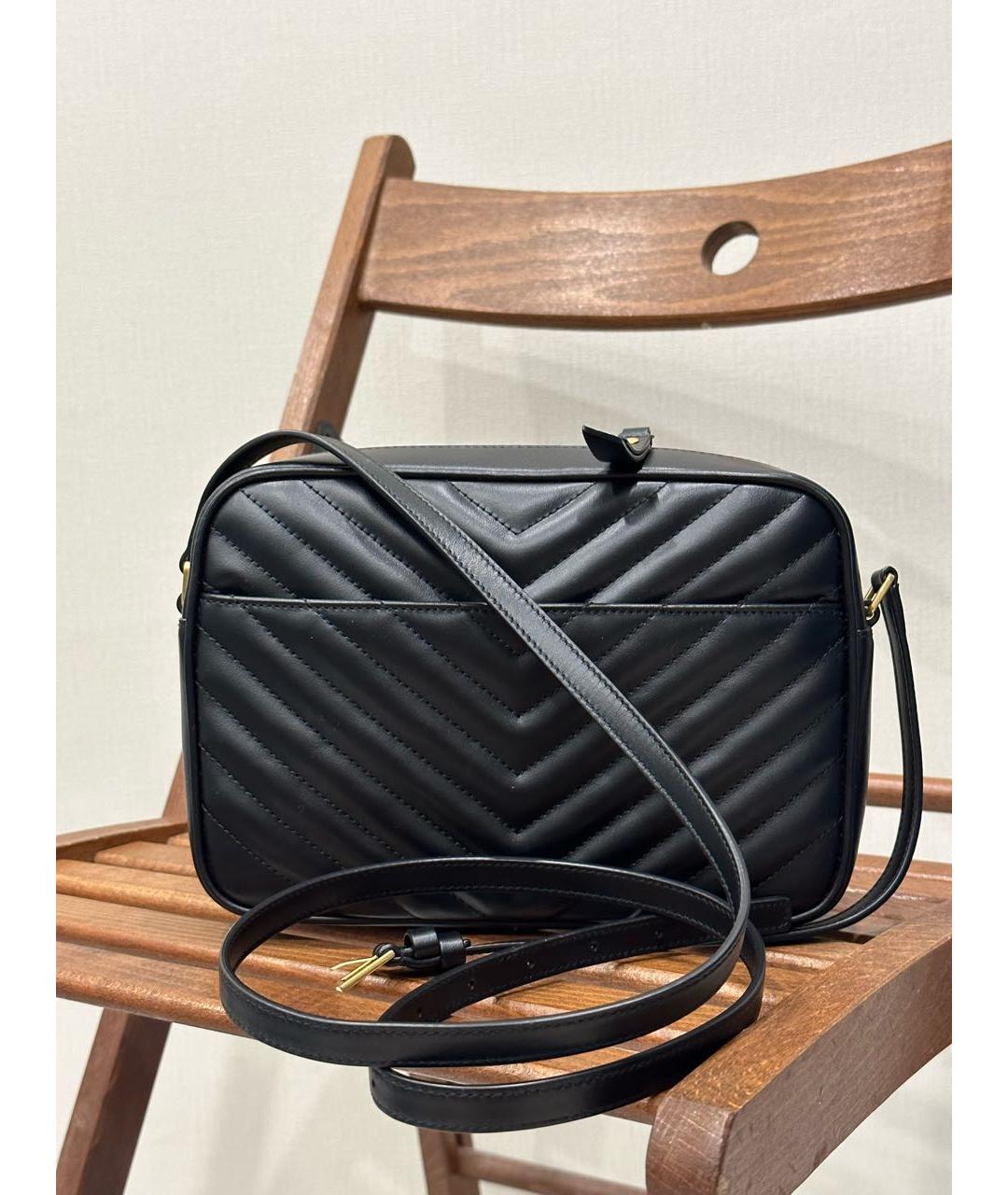 SAINT LAURENT Черная кожаная сумка через плечо, фото 4