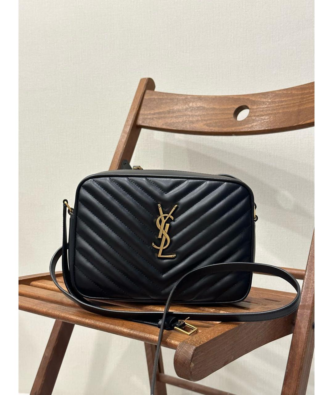 SAINT LAURENT Черная кожаная сумка через плечо, фото 5