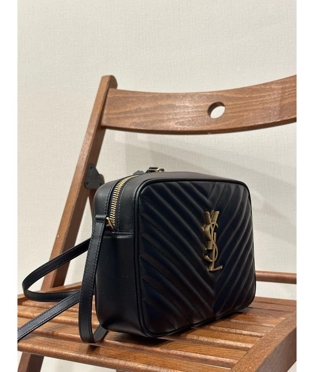 SAINT LAURENT Черная кожаная сумка через плечо, фото 2