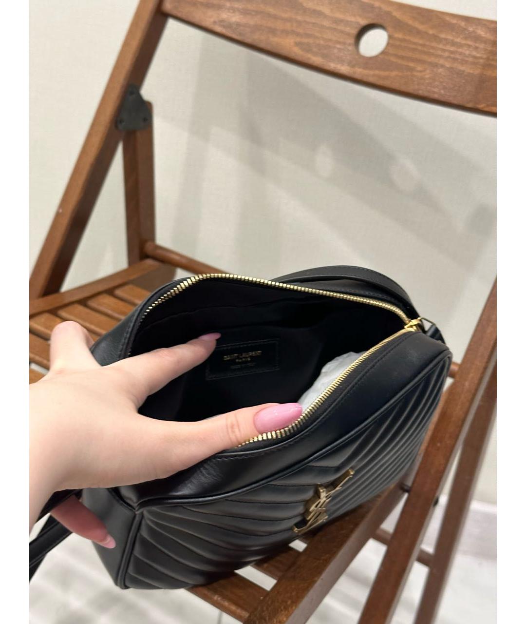 SAINT LAURENT Черная кожаная сумка через плечо, фото 6