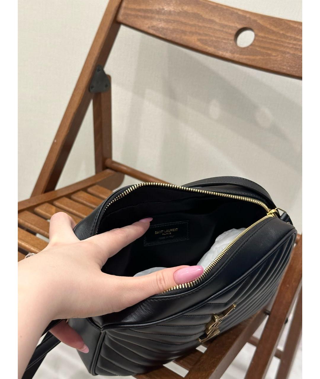 SAINT LAURENT Черная кожаная сумка через плечо, фото 3