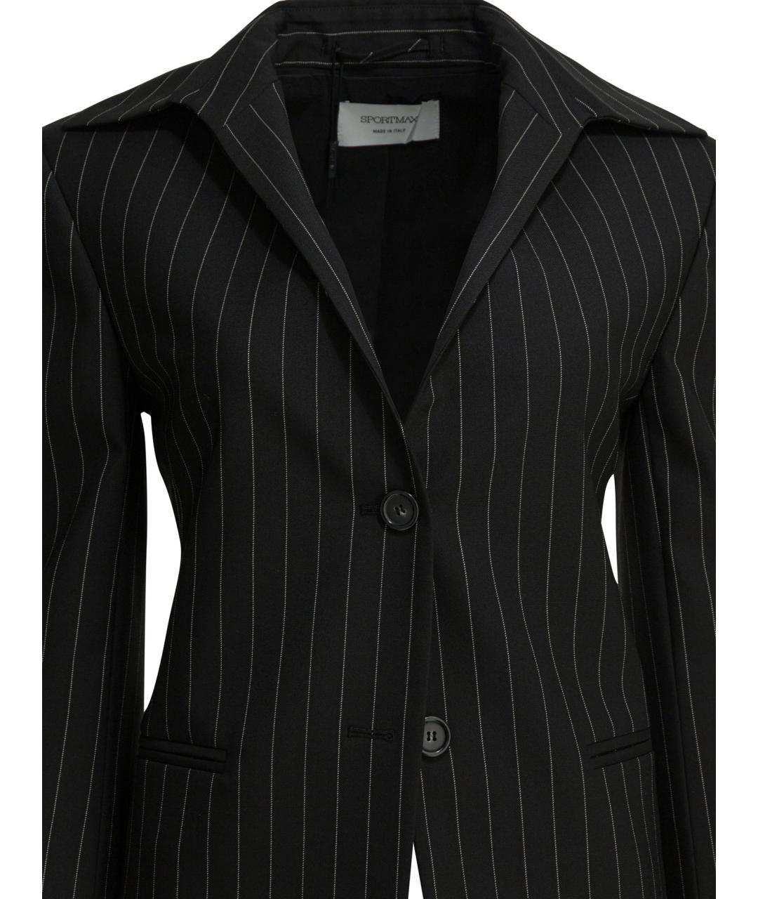 SPORTMAX Черный шерстяной жакет/пиджак, фото 2