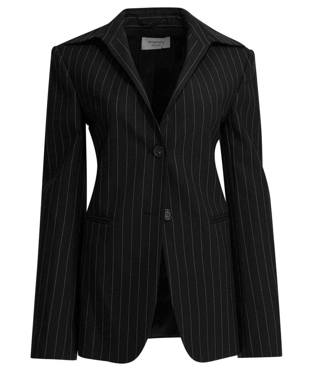 SPORTMAX Черный шерстяной жакет/пиджак, фото 1