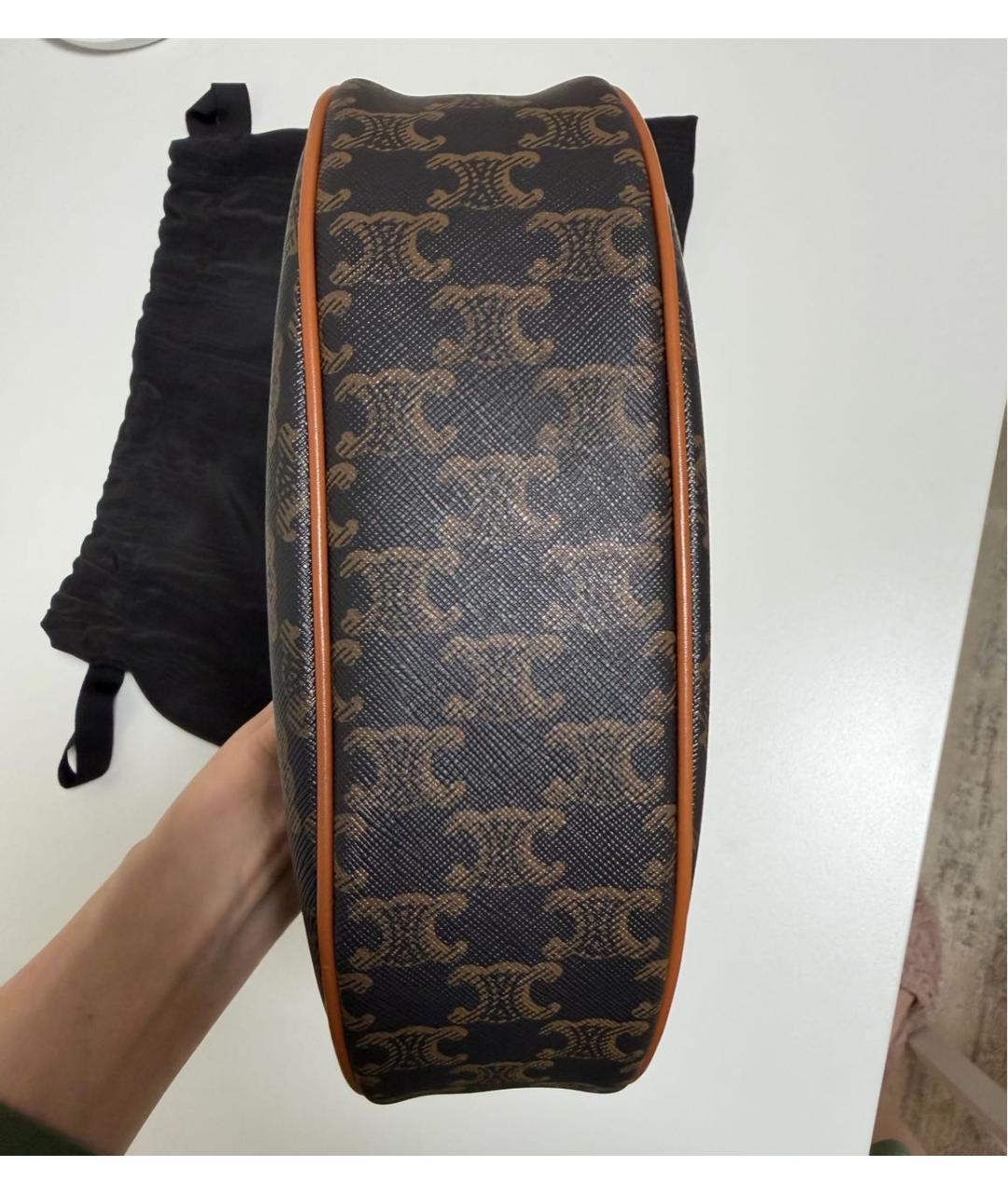 CELINE Коричневая сумка с короткими ручками, фото 4