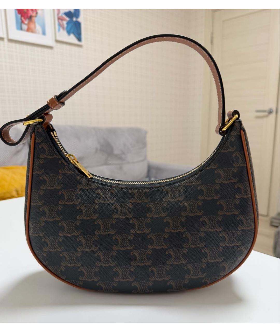 CELINE Коричневая сумка с короткими ручками, фото 2