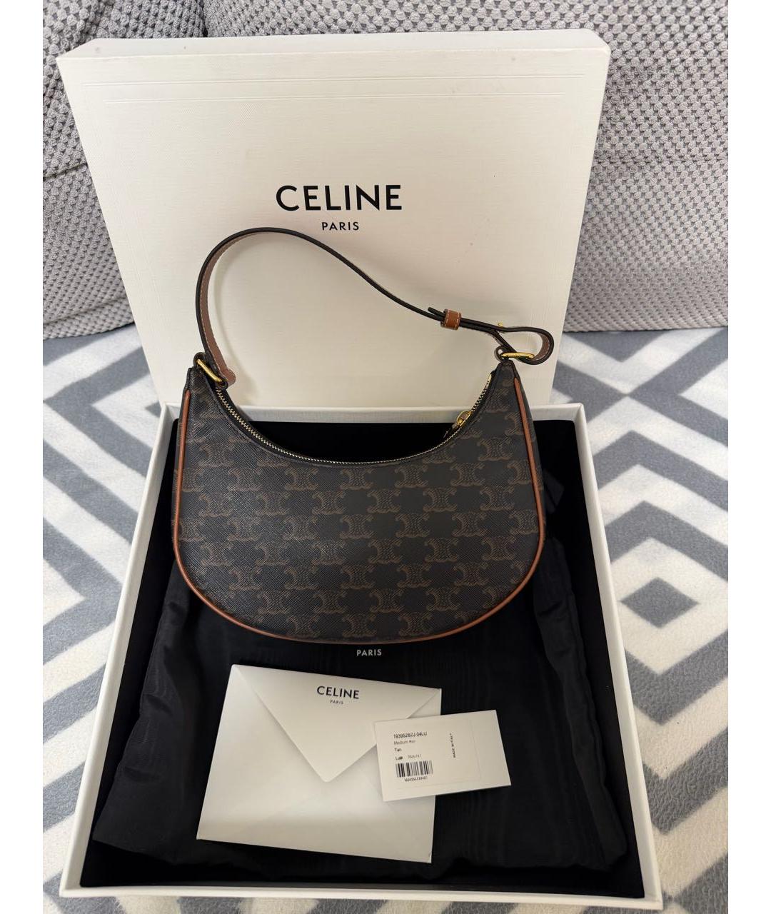 CELINE Коричневая сумка с короткими ручками, фото 7