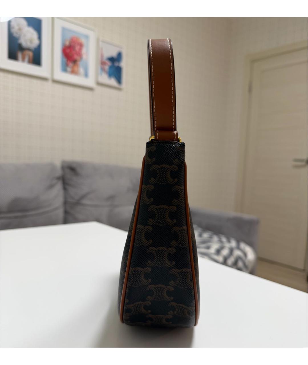 CELINE Коричневая сумка с короткими ручками, фото 3