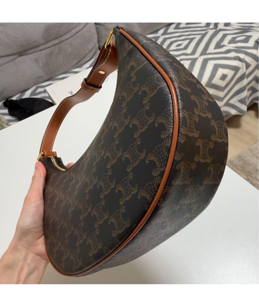 CELINE Коричневая сумка с короткими ручками, фото 6