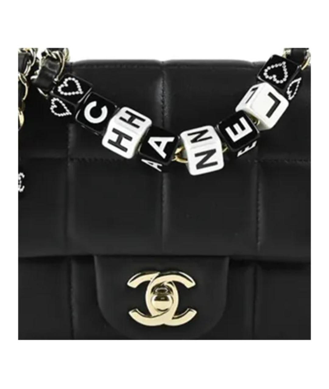 CHANEL Черная кожаная сумка через плечо, фото 6