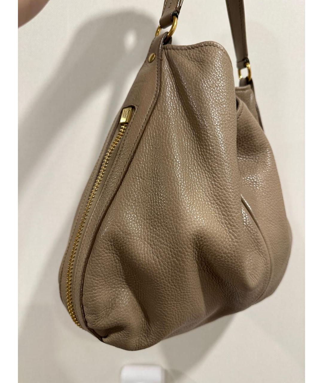 SAINT LAURENT Бежевая кожаная сумка через плечо, фото 3