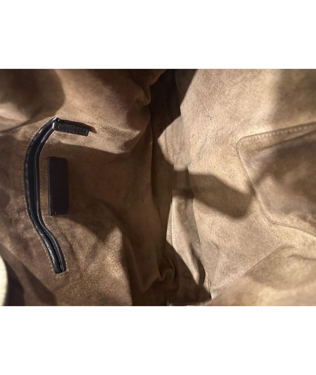 SAINT LAURENT Бежевая кожаная сумка через плечо, фото 8