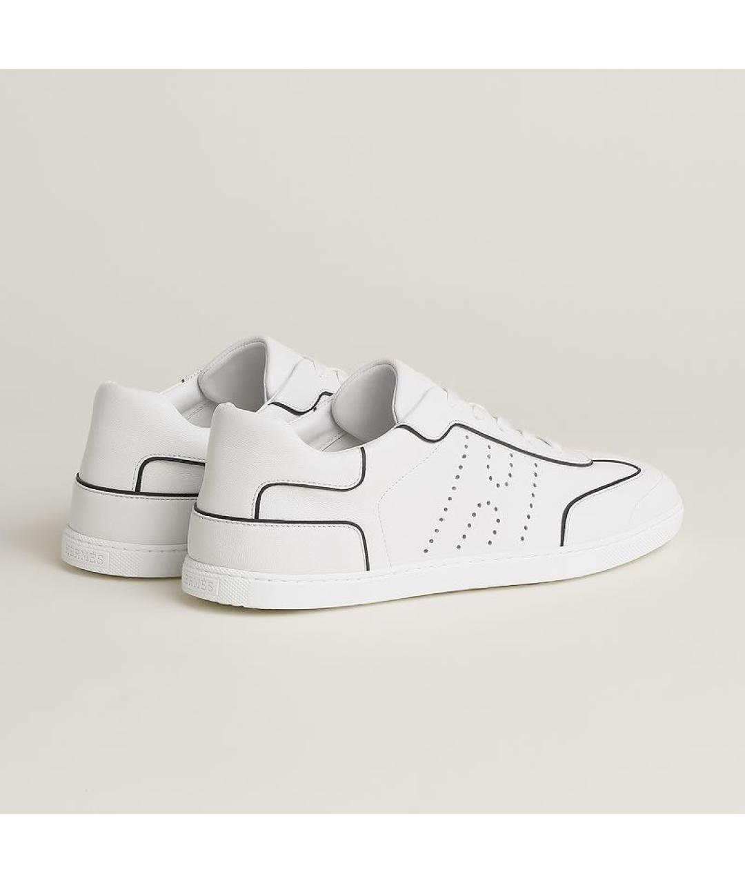 HERMES Белые кожаные низкие кроссовки / кеды, фото 4