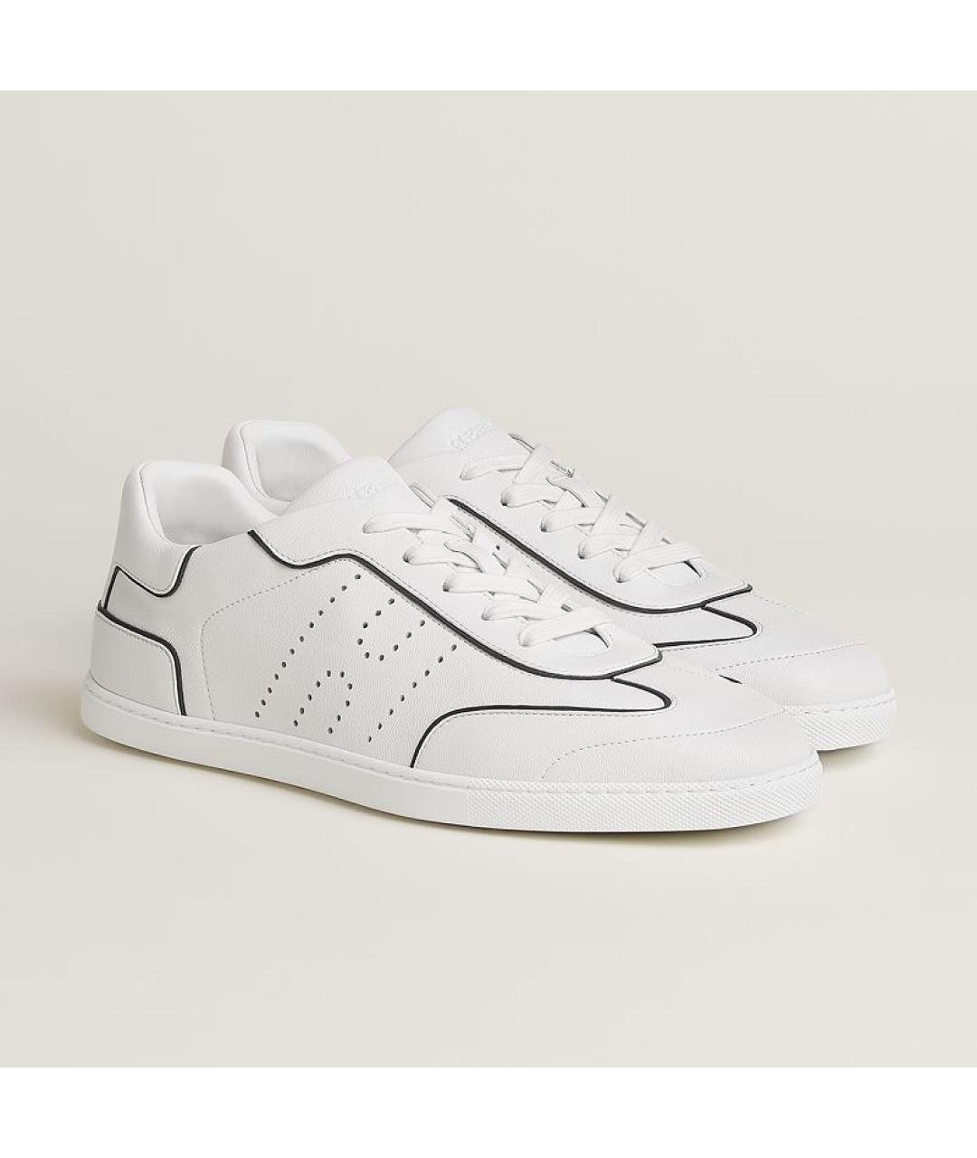 HERMES Белые кожаные низкие кроссовки / кеды, фото 2