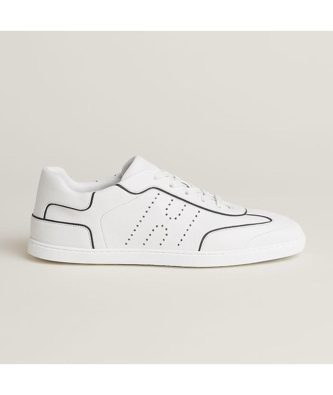 HERMES Белые кожаные низкие кроссовки / кеды, фото 8