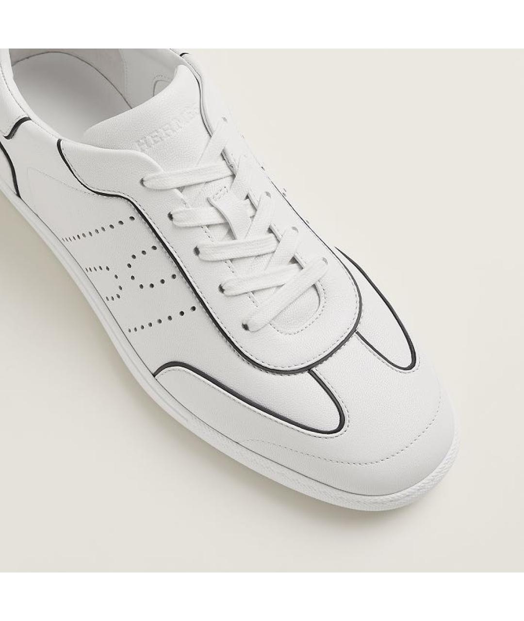 HERMES Белые кожаные низкие кроссовки / кеды, фото 6