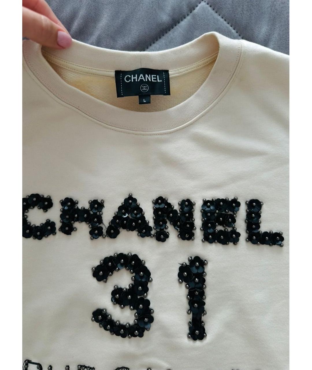 CHANEL Бежевый хлопковый джемпер / свитер, фото 3