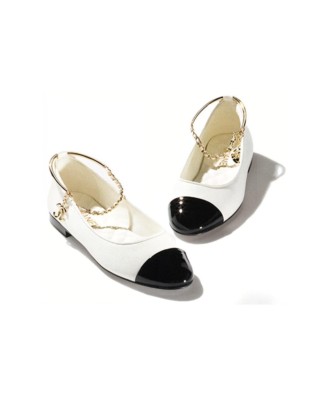 CHANEL Белые кожаные балетки, фото 4