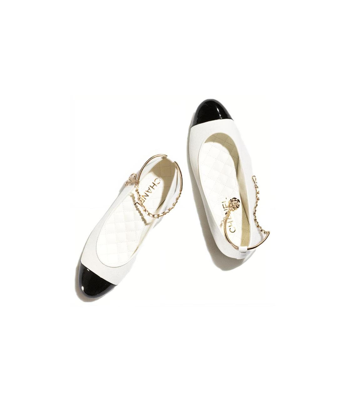 CHANEL Белые кожаные балетки, фото 3