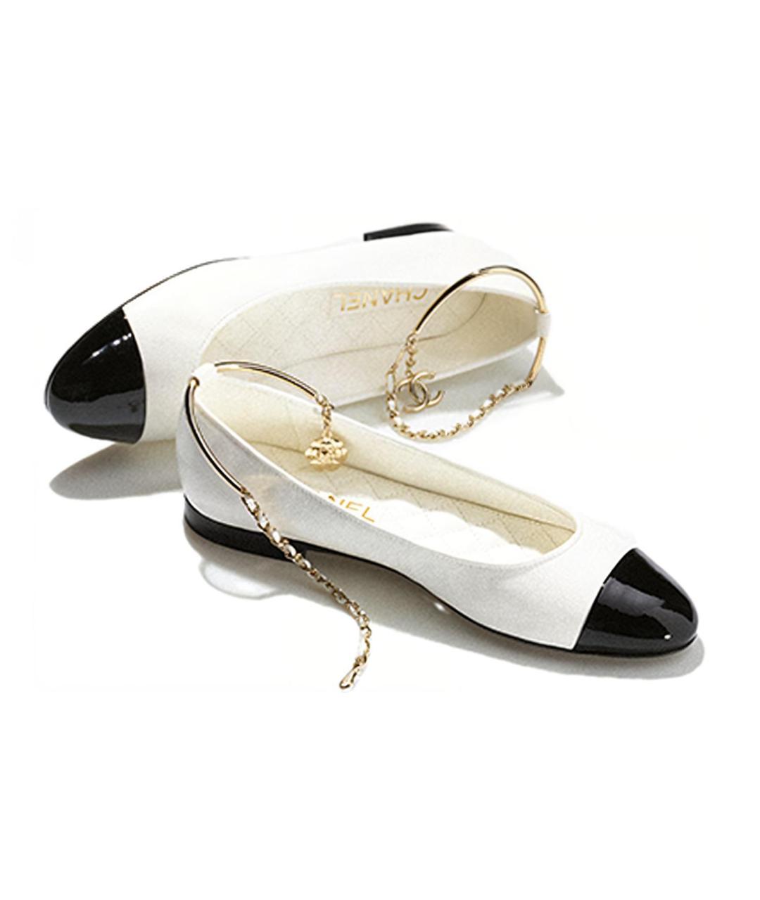 CHANEL Белые кожаные балетки, фото 5
