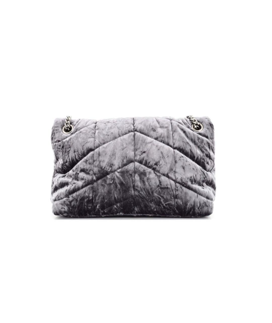 SAINT LAURENT Фиолетовая бархатная сумка через плечо, фото 4