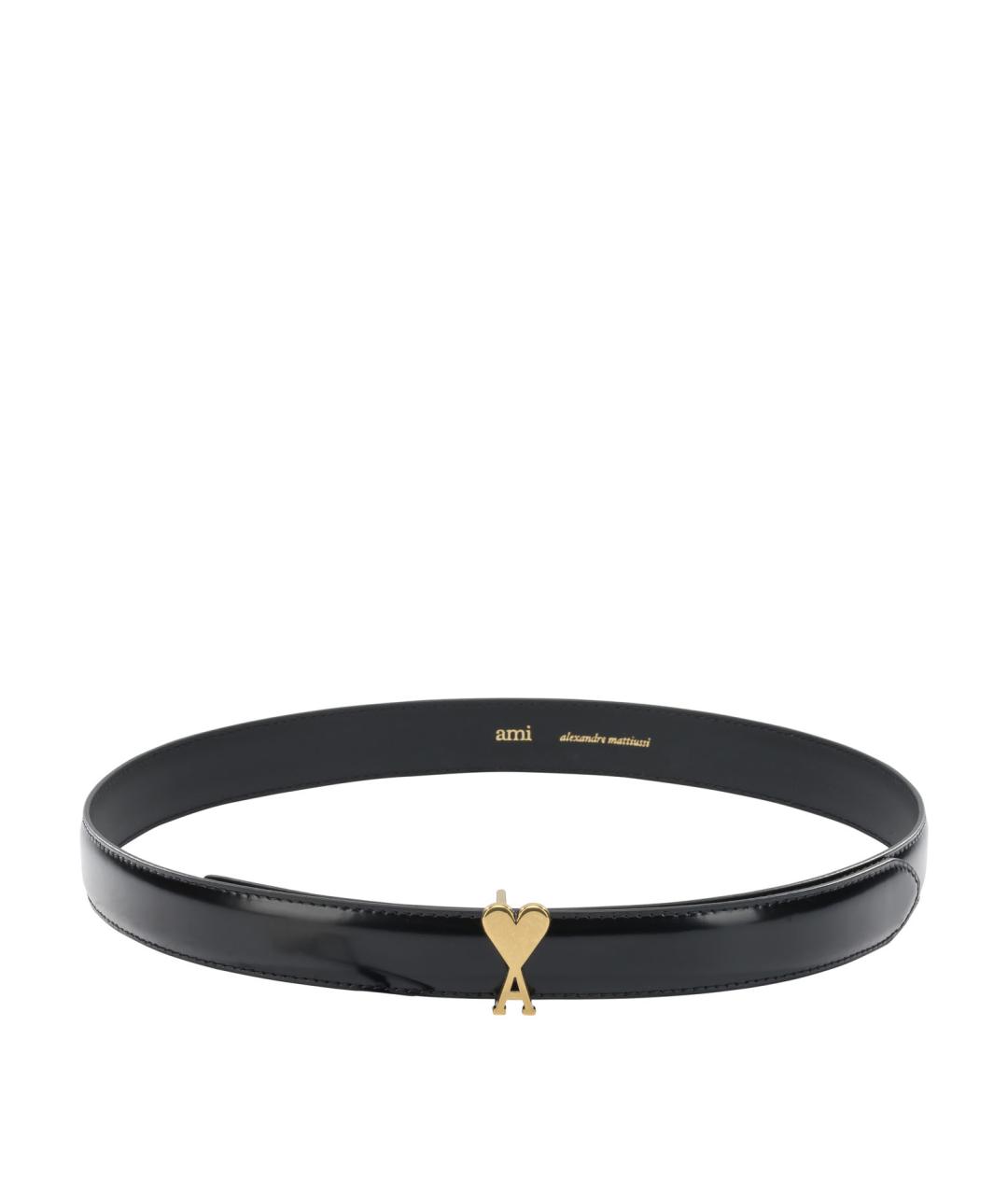 Ami Paris Черный кожаный ремень, фото 1