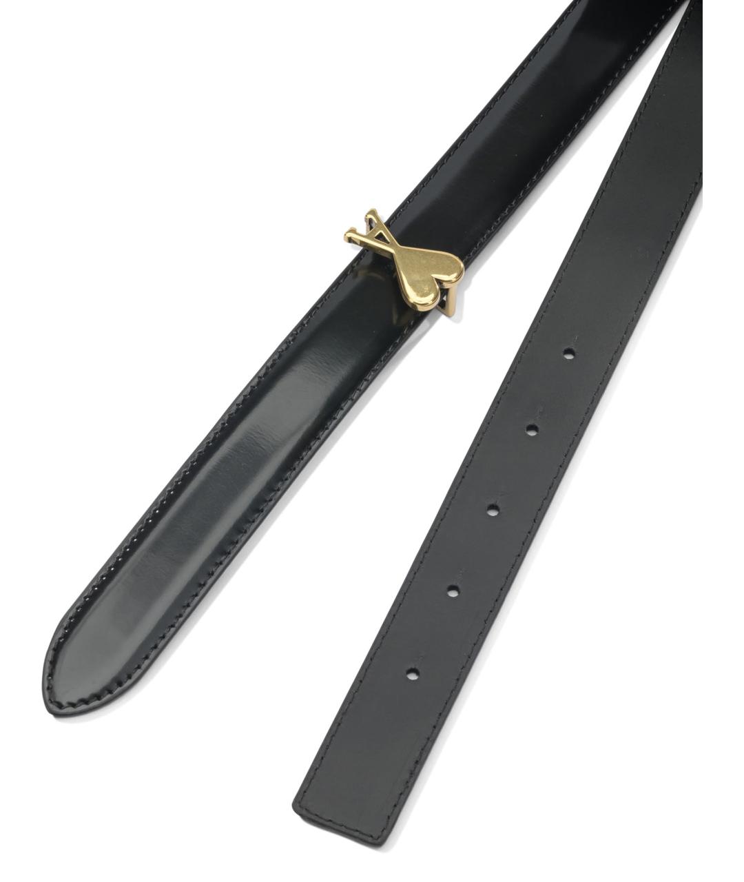 Ami Paris Черный кожаный ремень, фото 2